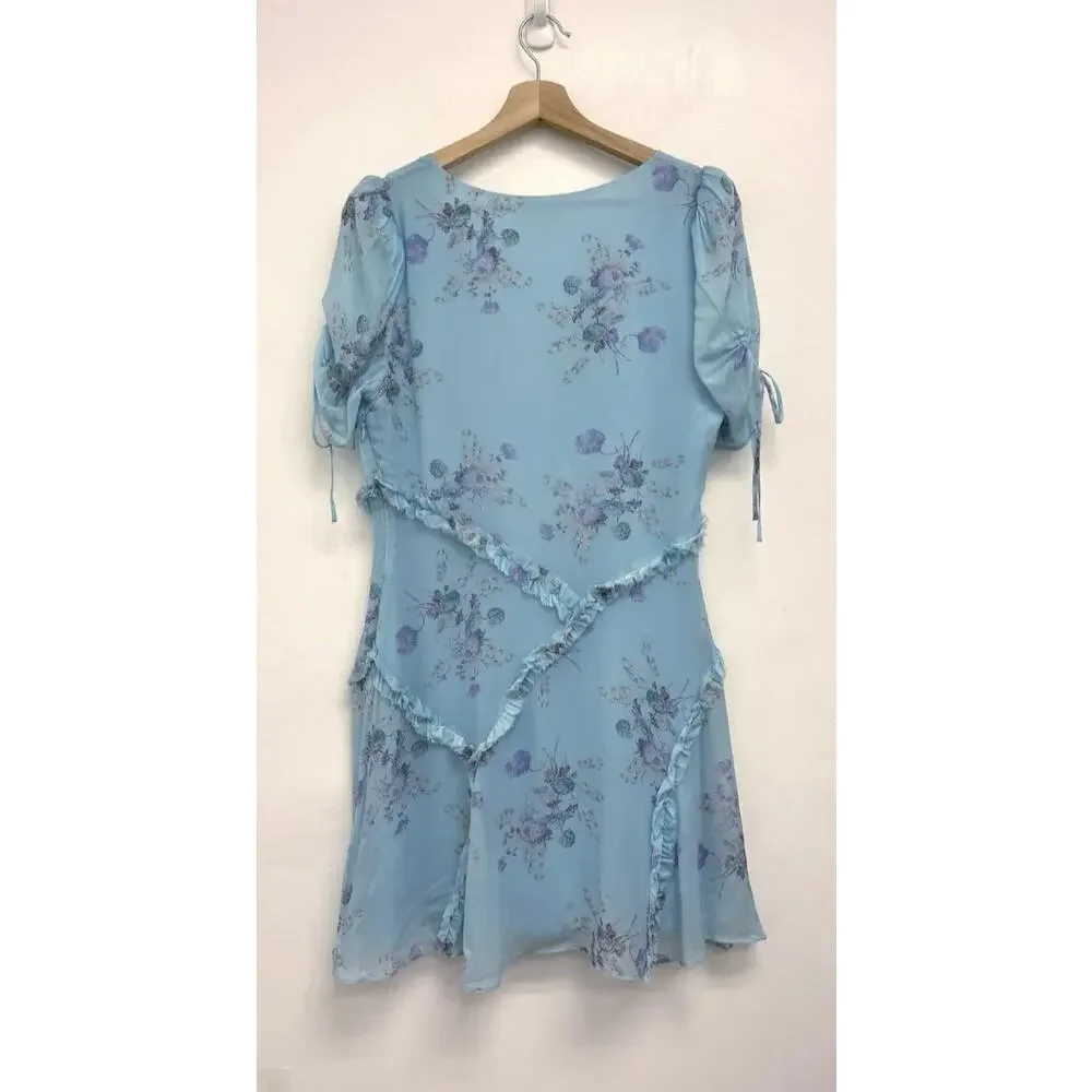 LoveShackFancy Posh Mini Dress Floral Print Cottagecore Romantic Ruffle - Size 8 - Picture 4 of 14